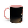Vintage Glamour Coffee Mug - 11oz on a patio table, perfect for outdoor coffee moments.