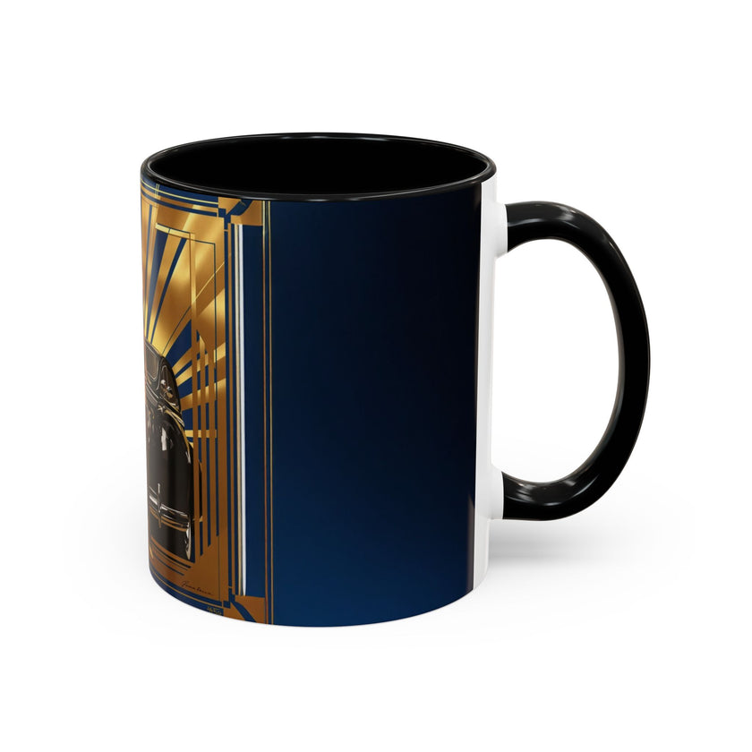 Stylish Accent Coffee Mug with colorful print on a kitchen countertop, adding charm.