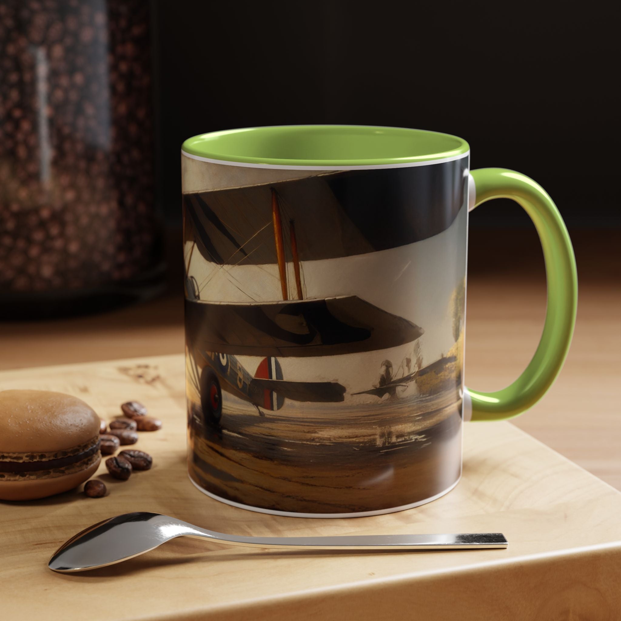 Vintage Aviator Accent Coffee Mug - 11oz, Vibrant Accent Coffee Mug