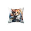 Cute Cat Art Pillow, Decorative Throw Pillow, Pet Lover Gift, Cozy Home Decor, Cat Lover Cushion, Fun Cat Decor