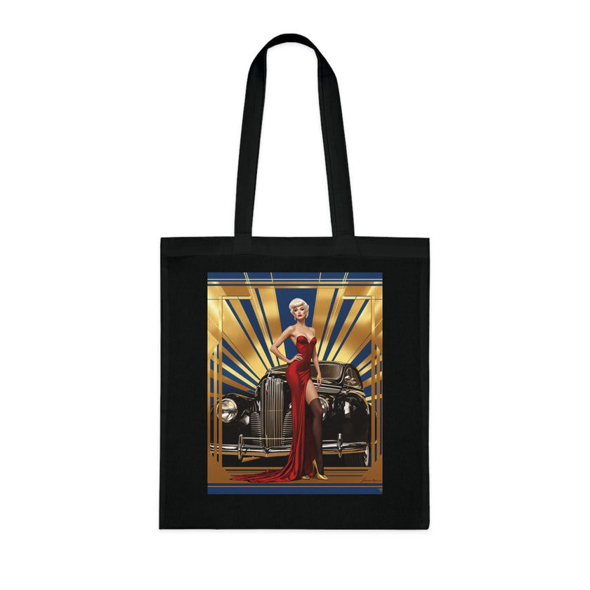 Vintage Glamour Cotton Tote Bag , Artistic Tote Bag