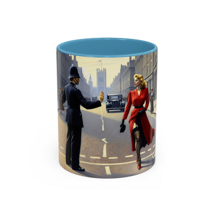 Coffee lovers enjoying their beverages from the Vintage Glamour Accent Coffee Mug at a cozy setting.