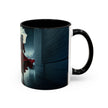 Elegant Cityscape Coffee Mug - 11oz displayed on a work desk, perfect for office use.