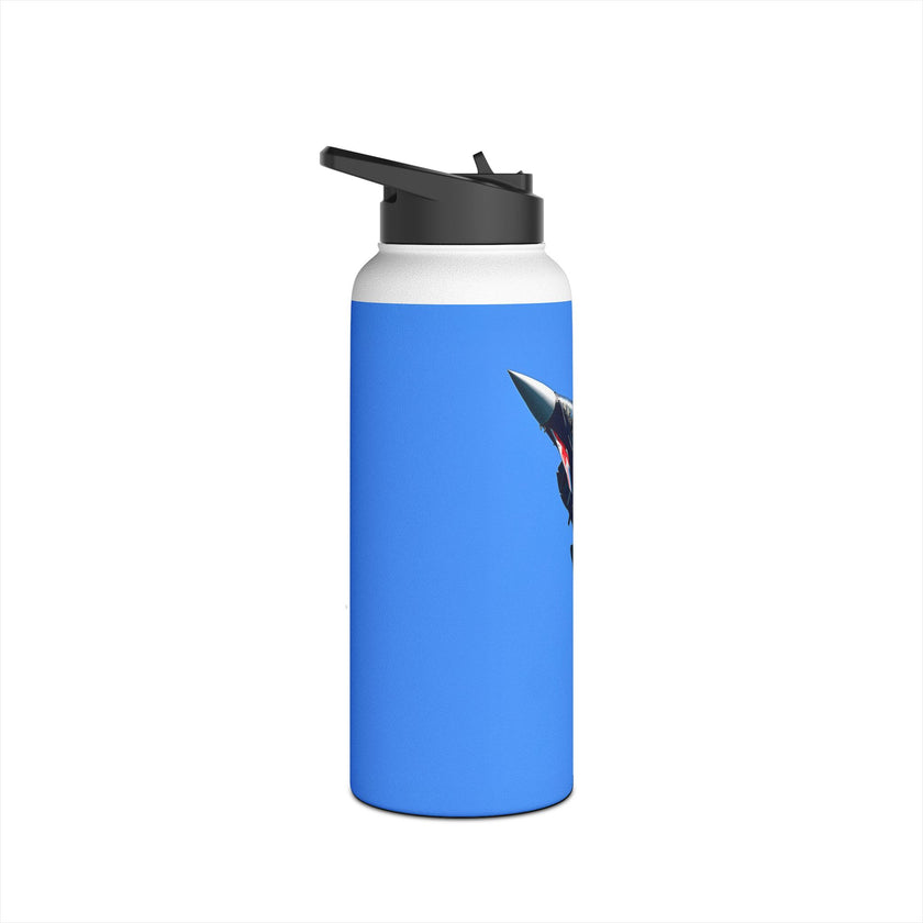 Typhoon Stainless Steel Water Bottle, Jet Design, Gift for Pilot, Travel Hydration, Airforce Lover, Outdoor Adventures
