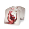 Cherry Splash Coasters. Wine Lovers - Vibrant Drink Coasters, Home Decor, Gift for Wine Lovers, Table Protection, Party Accessories