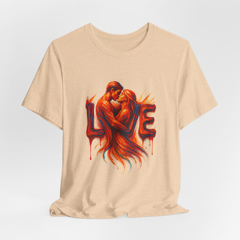 Love Embrace Unisex T-Shirt, Romantic Tee, Gift for Couples, Valentine's Day Apparel, Cute Love Shirt, Sweetheart Gift