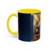 Stylish Accent Coffee Mug vividly portrayed on a marble surface, highlighting style.