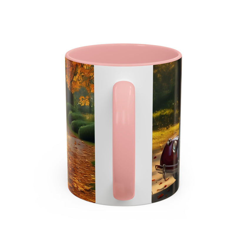 Vintage Autumn Vibes Coffee Mug in use during a coffee date.