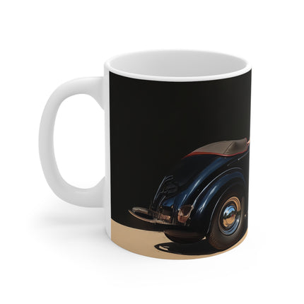 Unique Glamour London Mug, Enthusiast Gift, Coffee Cup, Retro, Unique, Mug, Glamour, Retro, Woman, Dress, Red