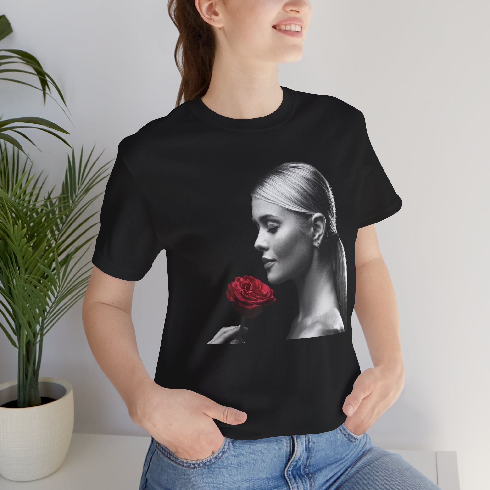 Elegant Rose Graphic Tee, Floral T-Shirt, Gift for Her, Casual Wear, Statement Top, Birthday Gift, Anniversary Gift