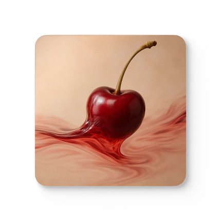 Cherry Blossom Corkwood Coaster Set | Rustic Home Decor, Unique Drinkware, Kitchen Gift, Nature Lover's Present, Eco-Friendly Coasters