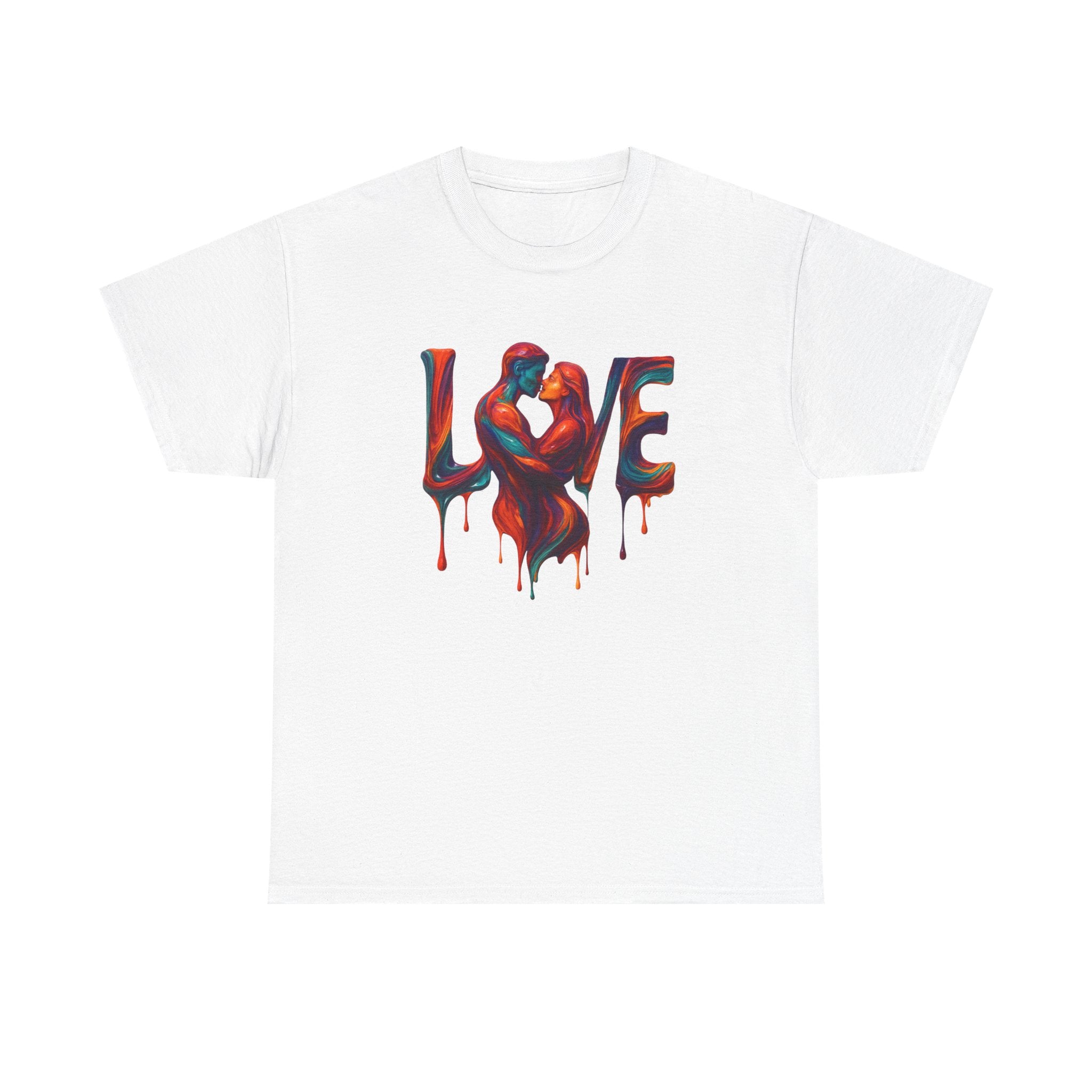 Love Unisex Heavy Cotton Tee in vibrant color displayed on a mannequin, perfect for art lovers.