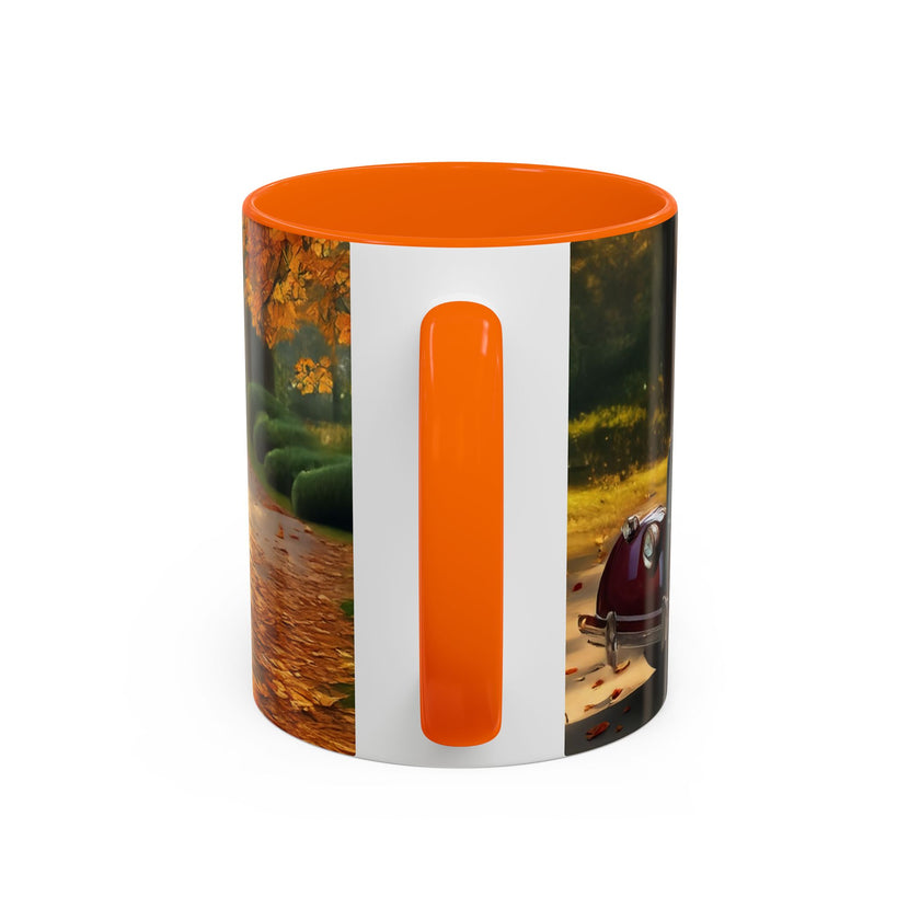 Elegant Vintage Autumn Vibes Coffee Mug with fall decoration.