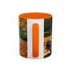 Elegant Vintage Autumn Vibes Coffee Mug with fall decoration.