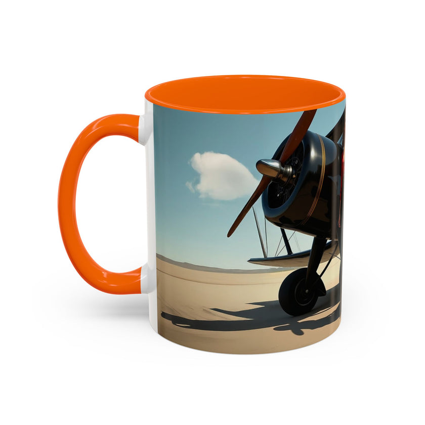 Vintage Aviation Accent Coffee Mug filled with coffee, ready for a perfect morning.