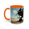 Vintage Aviation Accent Coffee Mug filled with coffee, ready for a perfect morning.