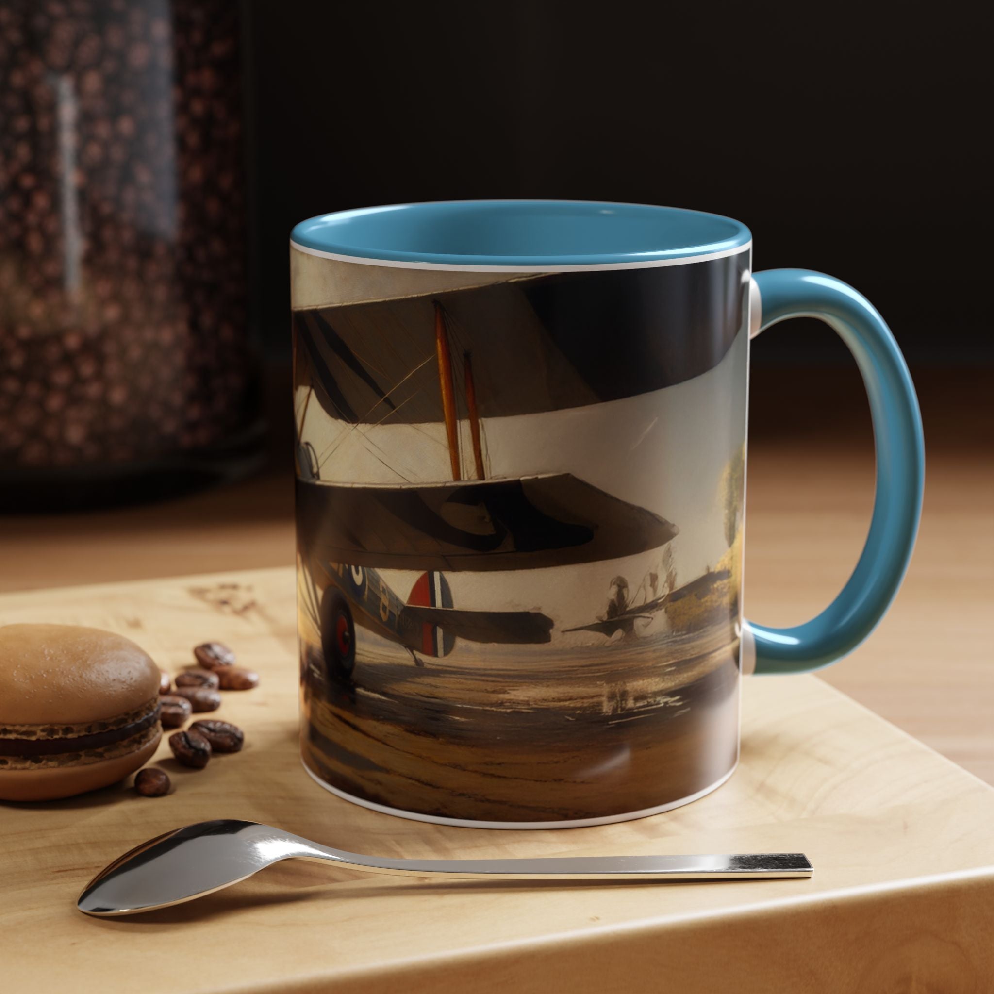 Vintage Aviator Accent Coffee Mug - 11oz, Vibrant Accent Coffee Mug