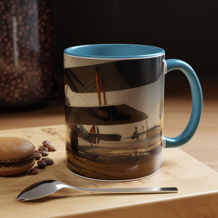 Vintage Aviator Accent Coffee Mug - 11oz, Vibrant Accent Coffee Mug