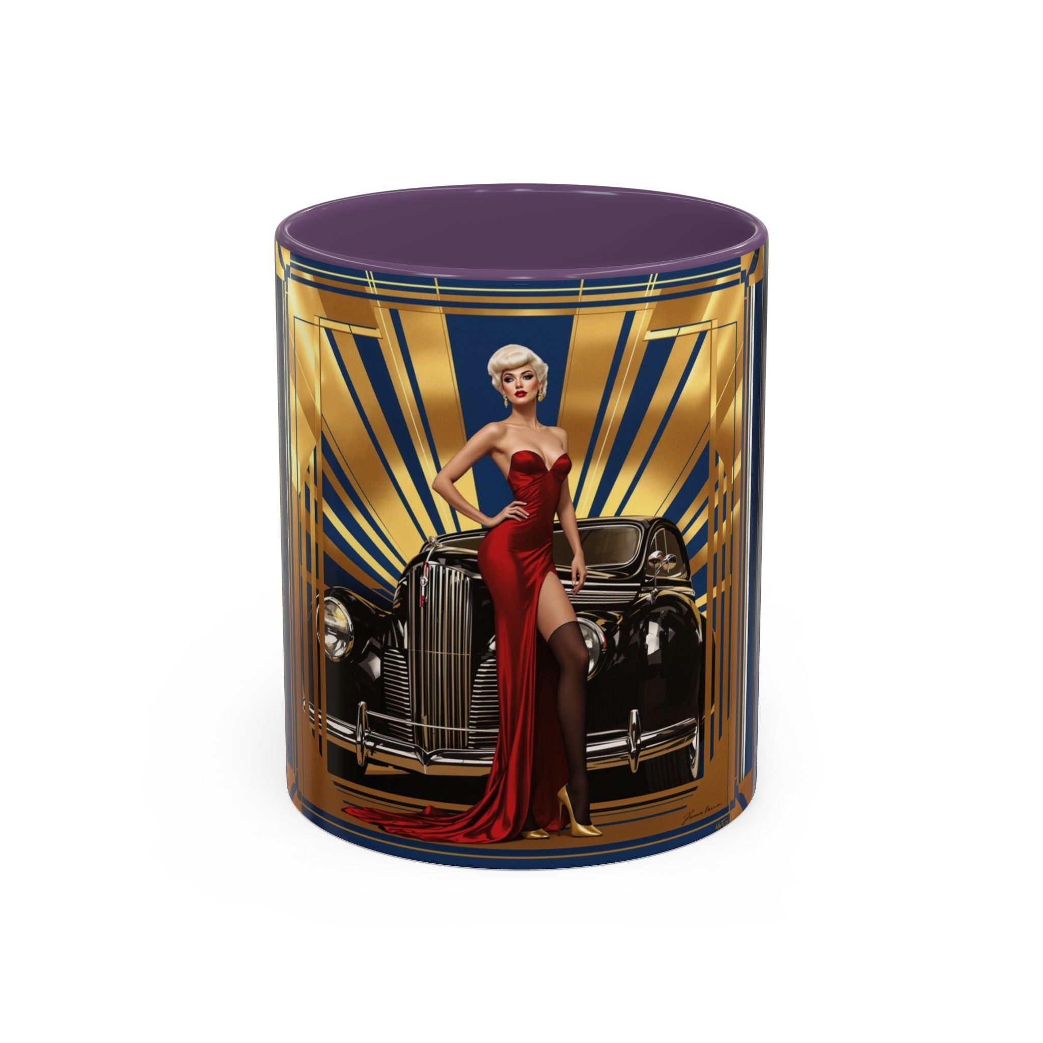 Glamorous Vintage Coffee Mug in action, being held by a person enjoying coffee.