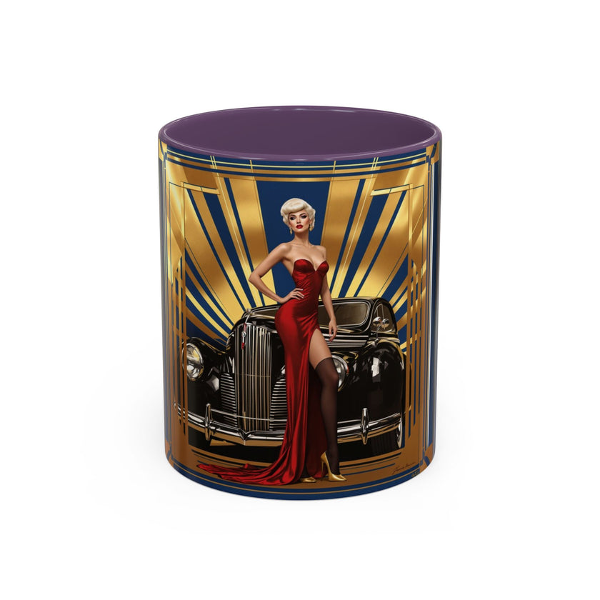 Glamorous Vintage Coffee Mug in action, being held by a person enjoying coffee.