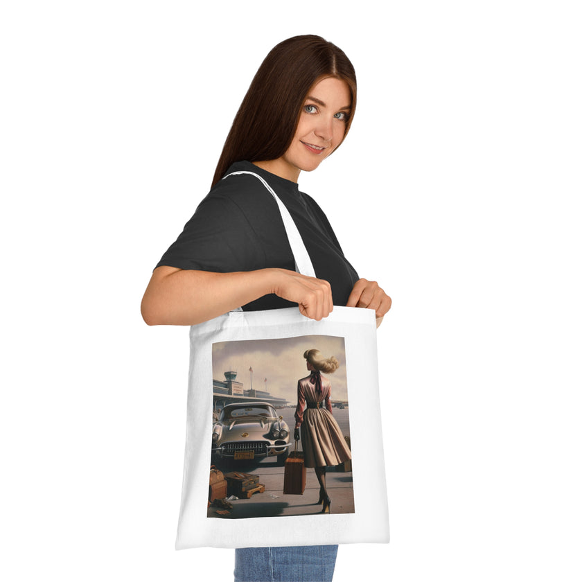 Vintage Travel Cotton Tote Bag - Stylish & Functional Artistic Tote Bag