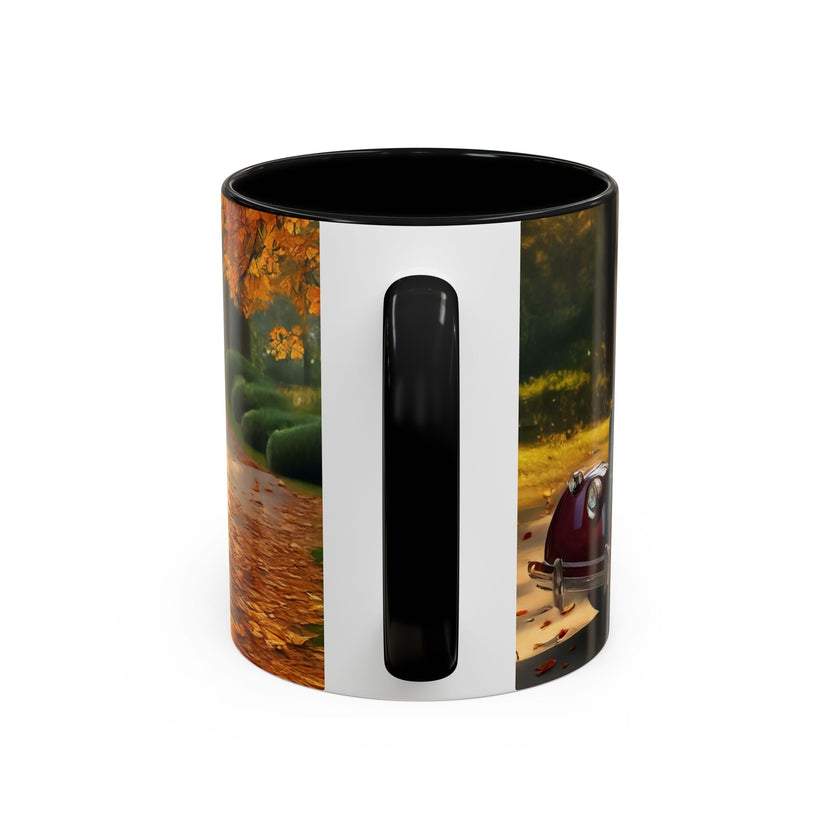 The Vintage Autumn Vibes Coffee Mug showcasing its ceramic craftsmanship.