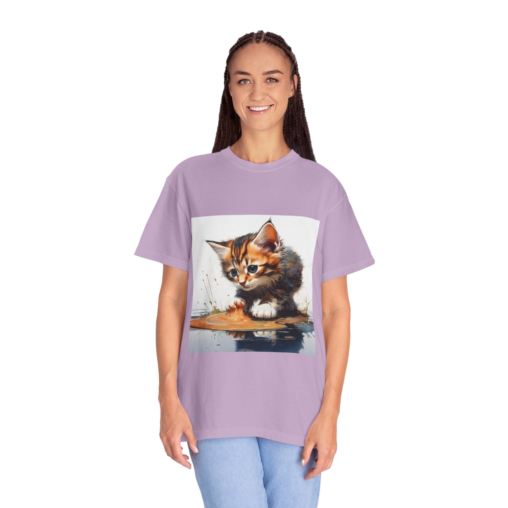 Kitten T-Shirt, Retro Fashion Tee, Stylish Casual Wear, Gift for Her, Trendy T-Shirt for Events
