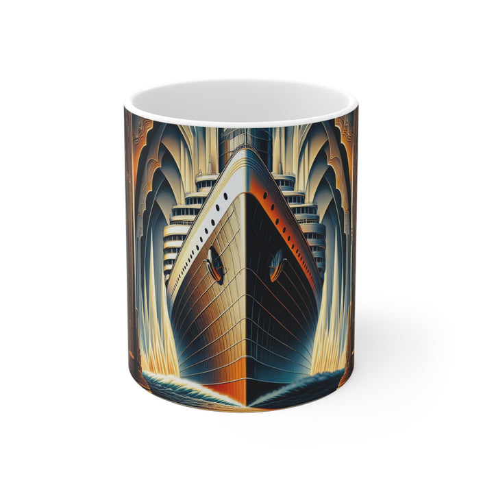 Ship, Art Deco, Mug,  Enthusiast Gift, Coffee Cup, Retro, Unique, Mug, Glamour, Retro, Ship, Liner, Boat