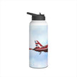 Red Arrows Cross Over Stainless Steel Water Bottle, Jet Design, Gift for Pilot, Travel Hydration, Airforce Lover, Outdoor Adventures, Red Arrows, RAF, British, Aviation,
