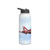 Red Arrows Cross Over Stainless Steel Water Bottle, Jet Design, Gift for Pilot, Travel Hydration, Airforce Lover, Outdoor Adventures, Red Arrows, RAF, British, Aviation,
