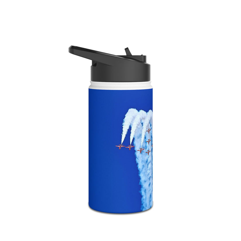 Red Arrows Stainless Steel Water Bottle, Jet Design, Gift for Pilot, Travel Hydration, Airforce Lover, Outdoor Adventures