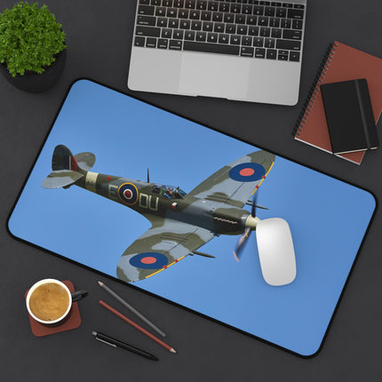 Spitfire Desk Mat | Pilot Gift, Office Decor, Gaming Mat, Home Office Accessories, Aviation Theme, Spitfire, Fighter, WW2, Vintage