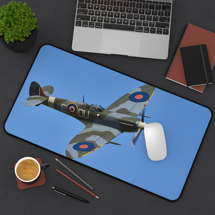 Spitfire Desk Mat | Pilot Gift, Office Decor, Gaming Mat, Home Office Accessories, Aviation Theme, Spitfire, Fighter, WW2, Vintage