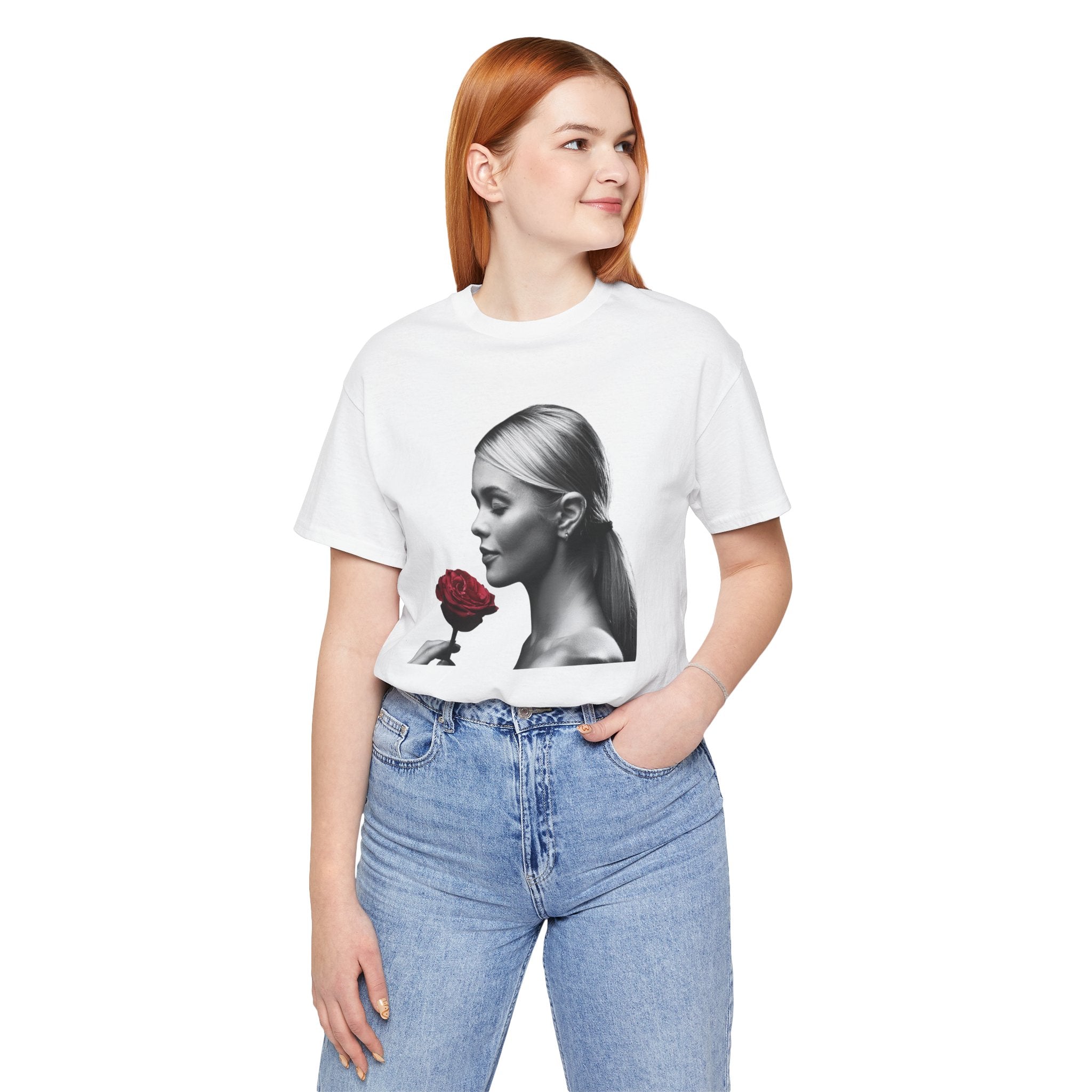 Elegant Rose Graphic Tee, Floral T-Shirt, Gift for Her, Casual Wear, Statement Top, Birthday Gift, Anniversary Gift