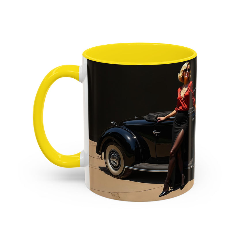 Vintage Glamour Coffee Mug, Vibrant Accent Coffee Mug