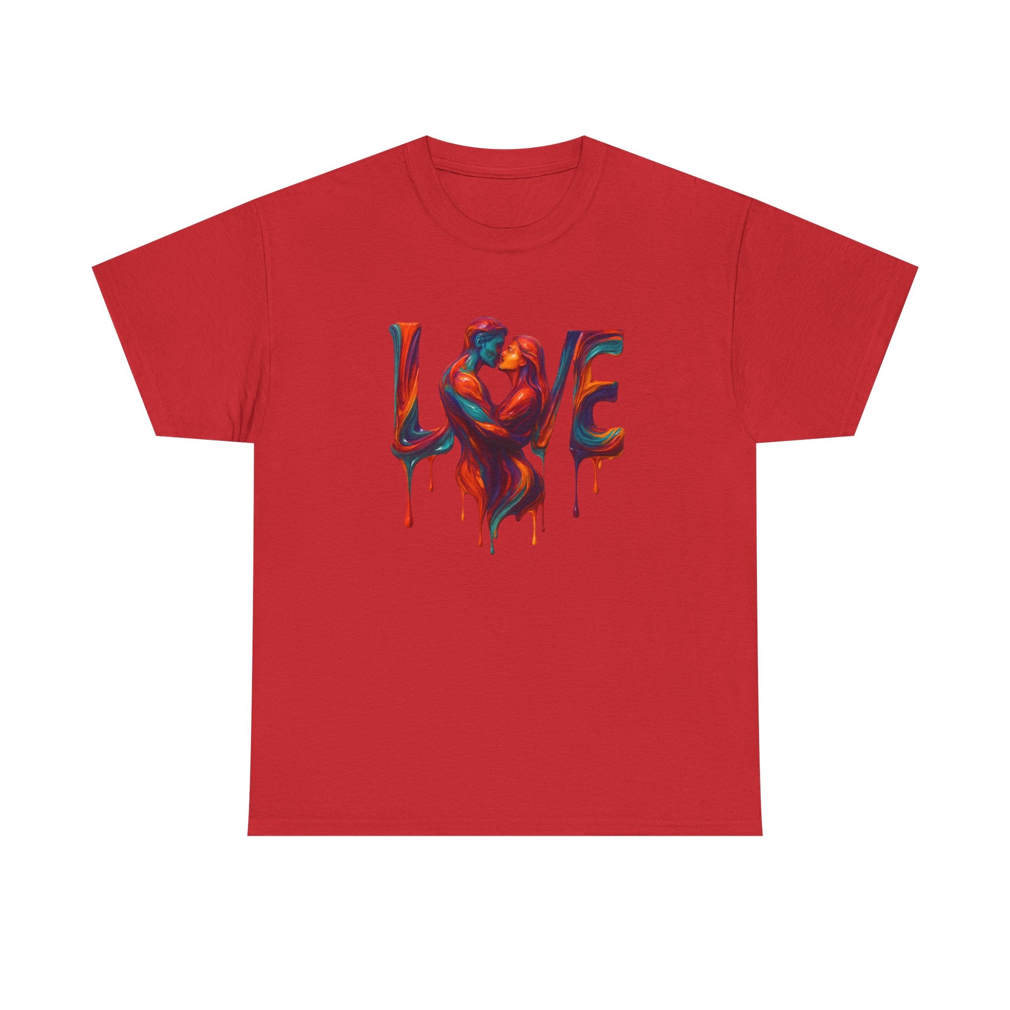 Love Heavy Cotton Tee For Him - Artful Expression for Couples, Gift for Anniversaries, Valentine's Day, Casual Wear, Art Lovers Tee