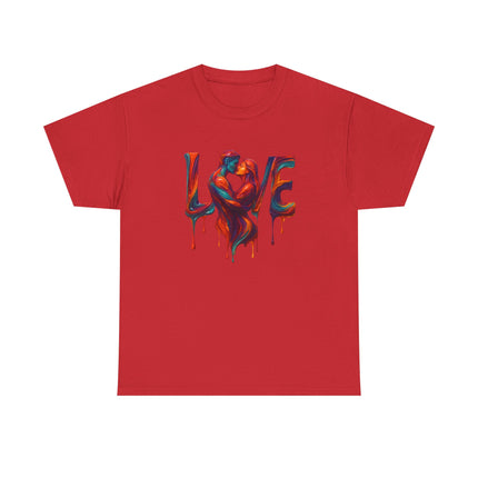 Love Heavy Cotton Tee For Him - Artful Expression for Couples, Gift for Anniversaries, Valentine's Day, Casual Wear, Art Lovers Tee