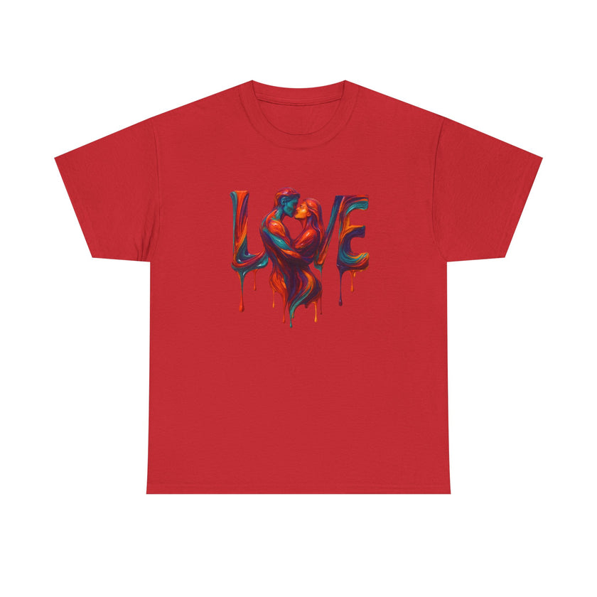 Love Heavy Cotton Tee For Him - Artful Expression for Couples, Gift for Anniversaries, Valentine's Day, Casual Wear, Art Lovers Tee