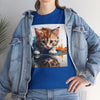 Cute Cat Unisex Heavy Cotton Tee, Cat Lover Gift, Animal Tee, Cozy Wear, Everyday Fashion, Fun Gift Idea