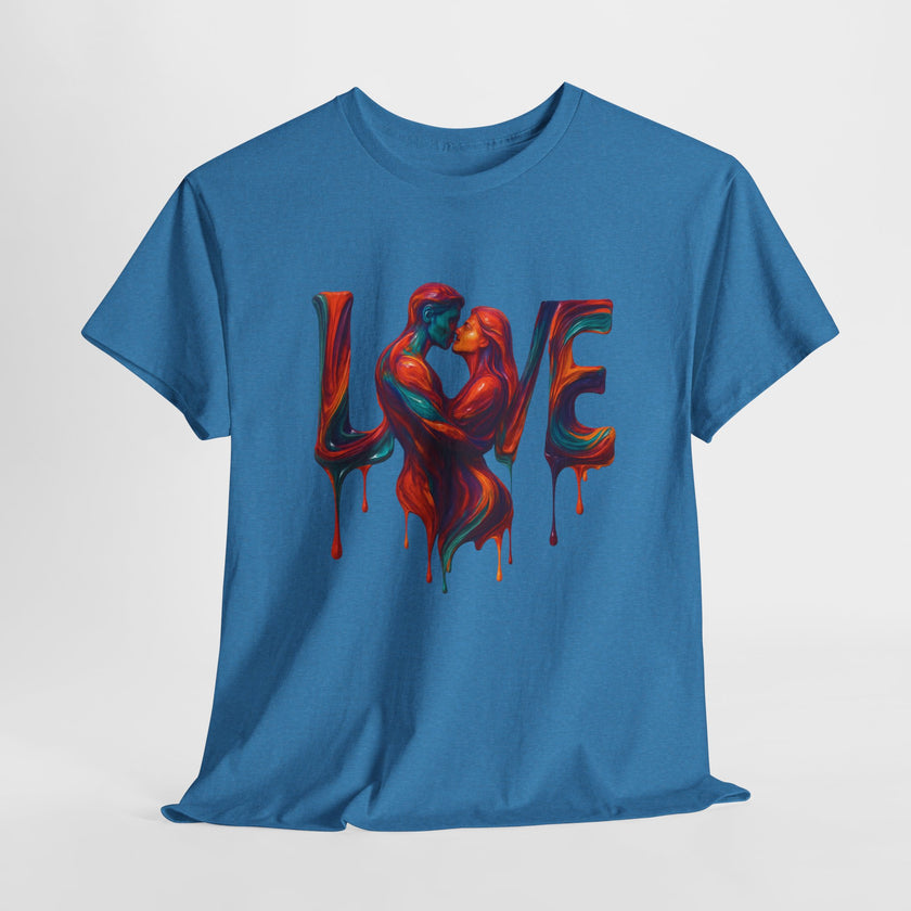 Love Heavy Cotton Tee For Him - Artful Expression for Couples, Gift for Anniversaries, Valentine's Day, Casual Wear, Art Lovers Tee