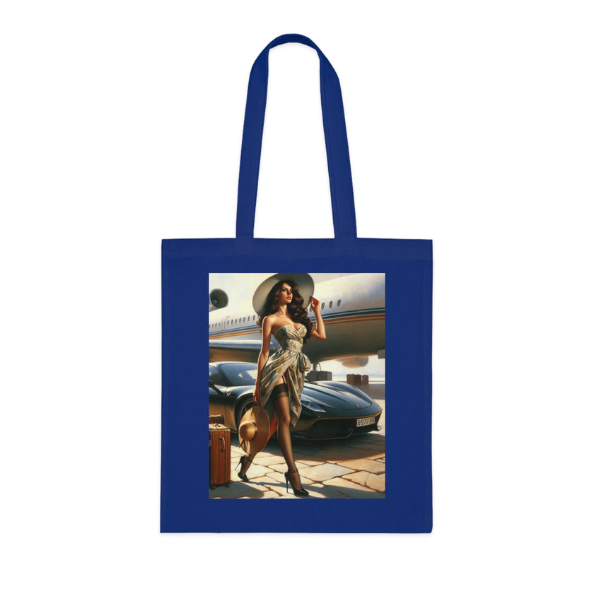 Chic Travel Cotton Tote Bag - Fashionable Design for Jetsetters