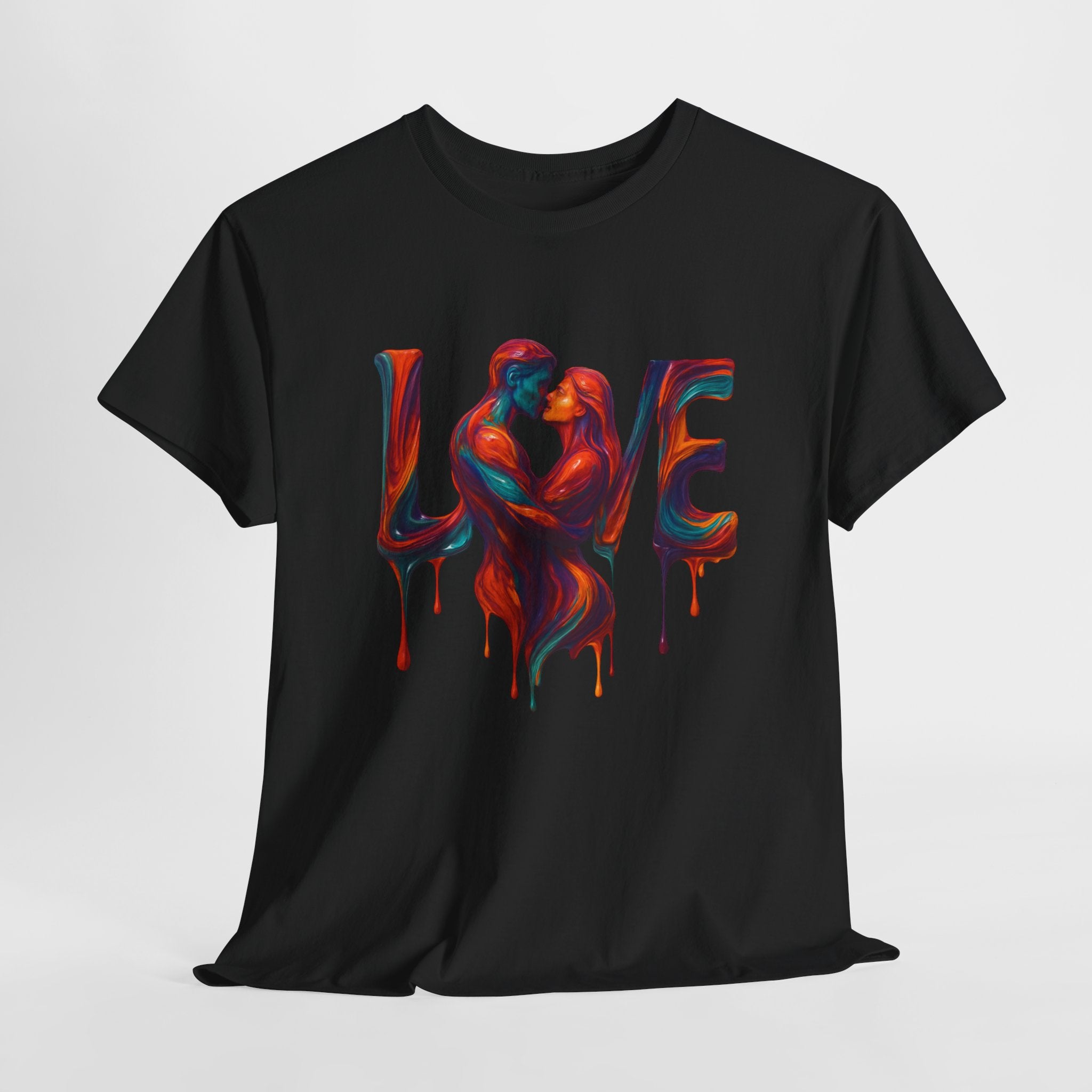 Love Heavy Cotton Tee For Him - Artful Expression for Couples, Gift for Anniversaries, Valentine's Day, Casual Wear, Art Lovers Tee