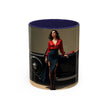 Stunning Accent Coffee Mug featuring a classic car design, perfect for coffee lovers.
