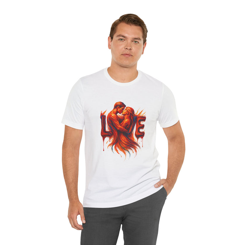 Love Embrace T-Shirt For Him, Romantic Tee, Gift for Couples, Valentine's Day Apparel, Cute Love Shirt, Sweetheart Gift