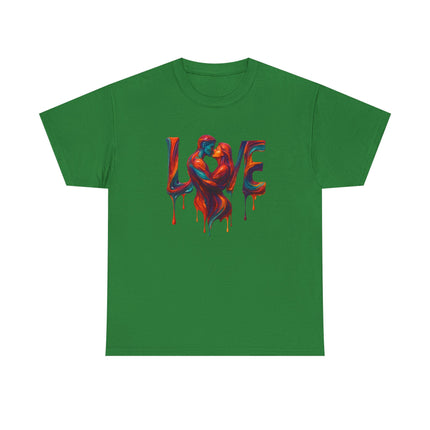Love Heavy Cotton Tee For Him - Artful Expression for Couples, Gift for Anniversaries, Valentine's Day, Casual Wear, Art Lovers Tee