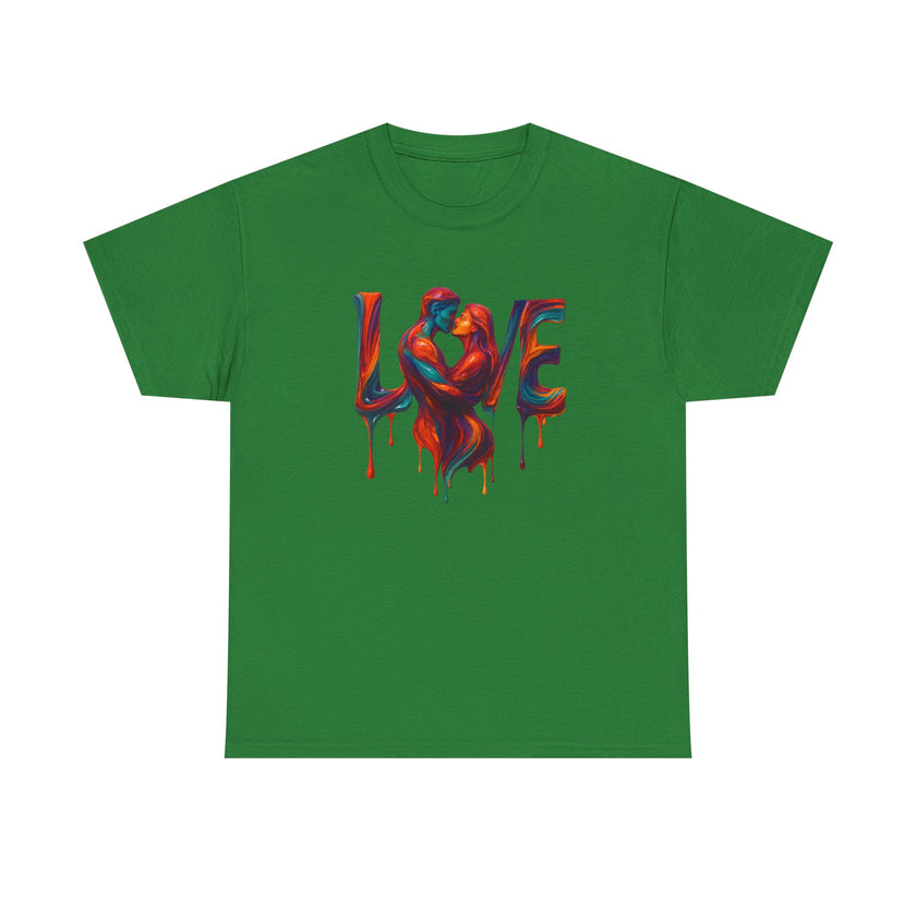 Love Heavy Cotton Tee For Him - Artful Expression for Couples, Gift for Anniversaries, Valentine's Day, Casual Wear, Art Lovers Tee