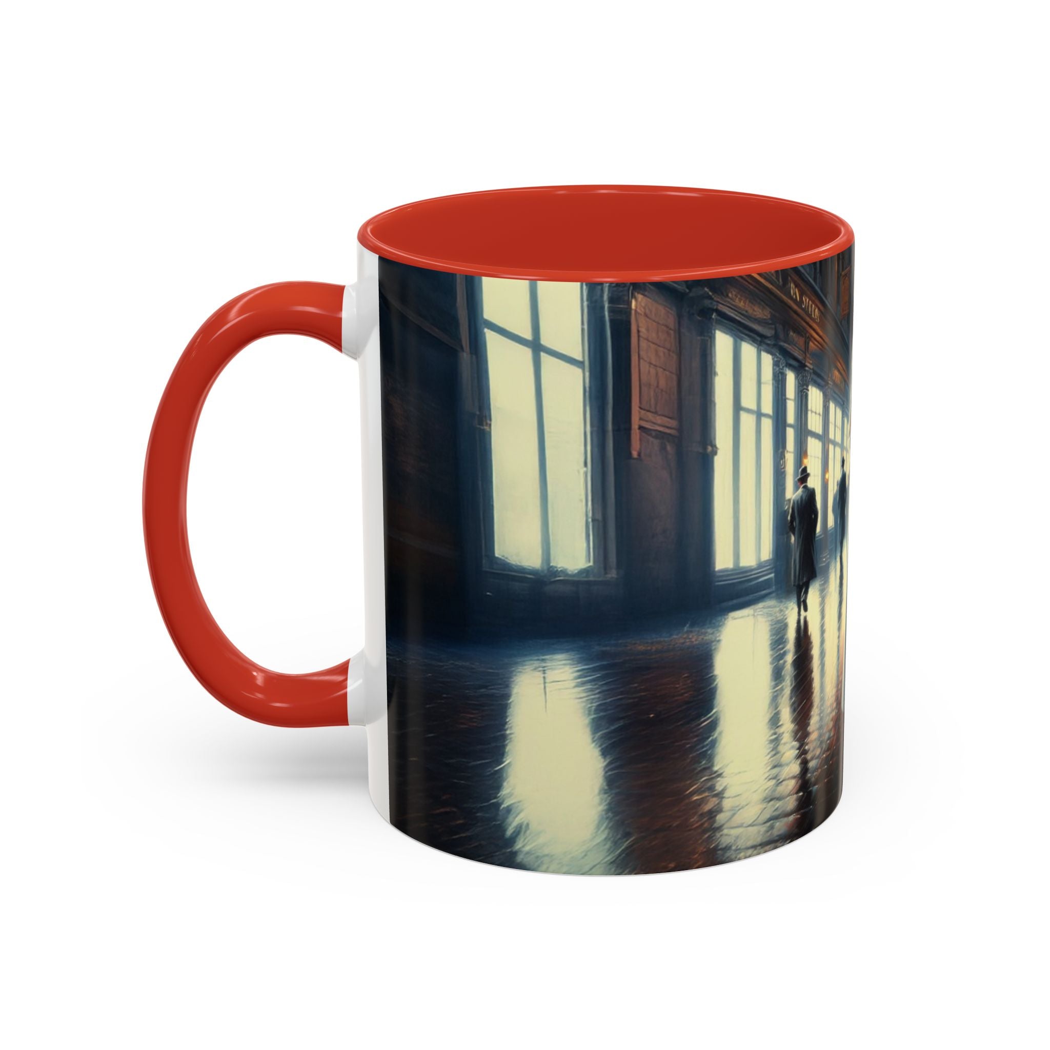 Elegant Urban Nightlife Coffee Mug wonderfully styled on a festive table, suitable for holidays.