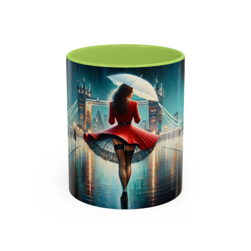 A cozy setup with Glamorous Cityscape Coffee Mug beside a book, ideal for relaxing moments.