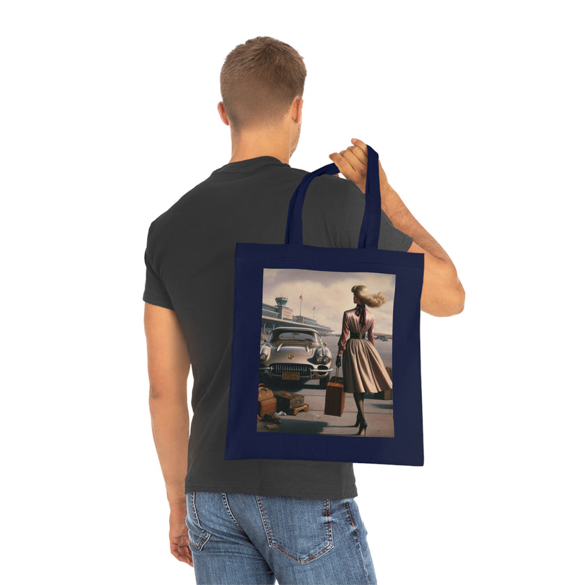 Vintage Travel Cotton Tote Bag - Stylish & Functional Artistic Tote Bag