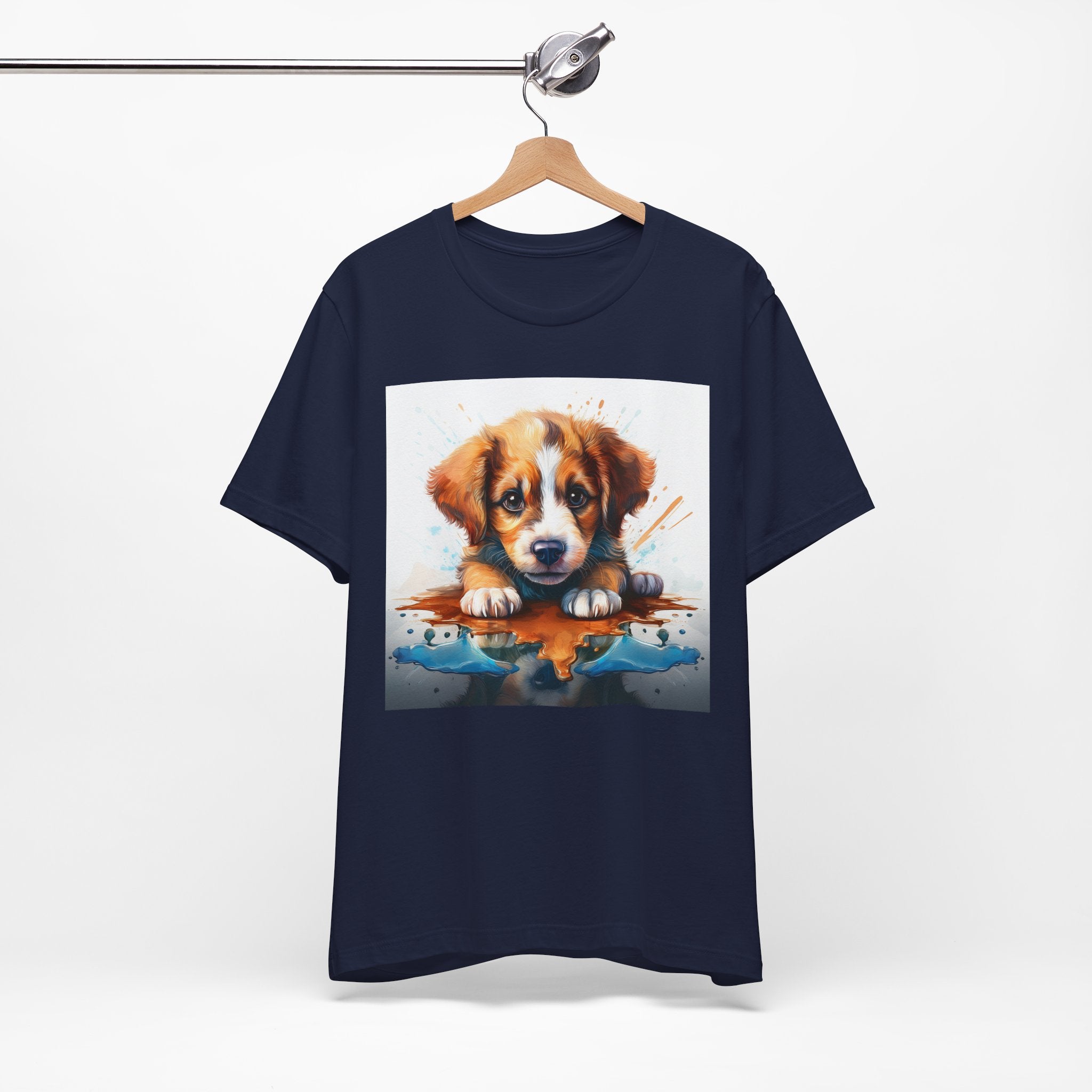 Adorable Puppy Art Tee For Her, Cute Dog Lover's T-Shirt, Casual Gift for Animal Lovers, Gift for Her, Pet-Themed Apparel, Fun Birthday Gift